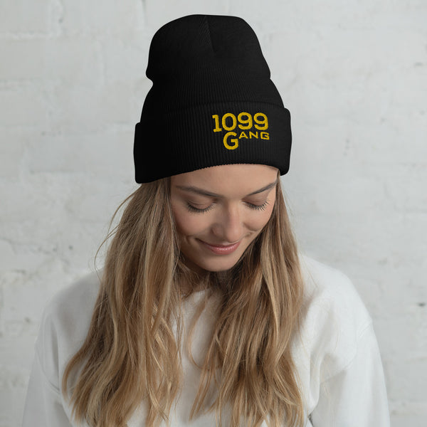 1099Gang Embroidered Cuffed Beanie