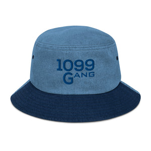 1099Gang Embroidered Denim bucket hat