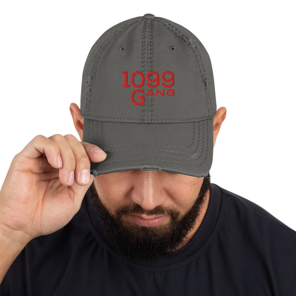 1099Gang Embroidered Distressed Dad Hat