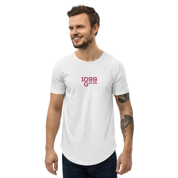 1099Gang Small Embroidered Or Large Print Men's Curved Hem T-Shirt