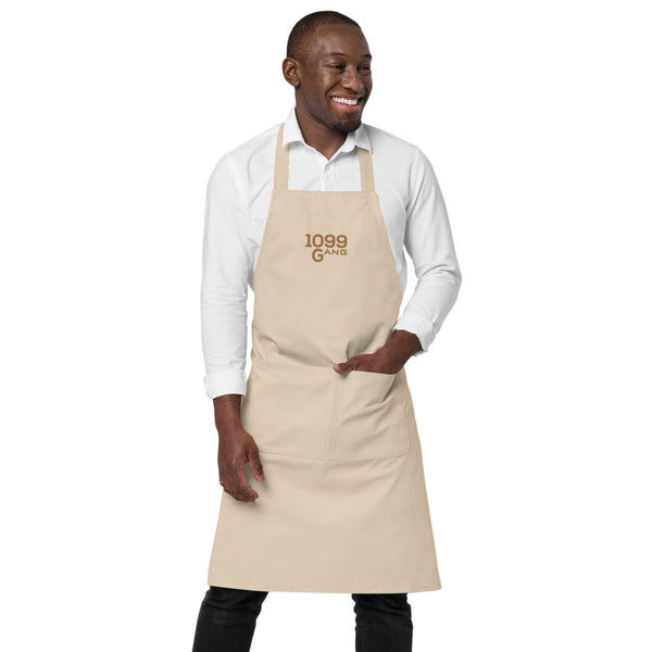 1099Gang Embroidered Organic cotton apron