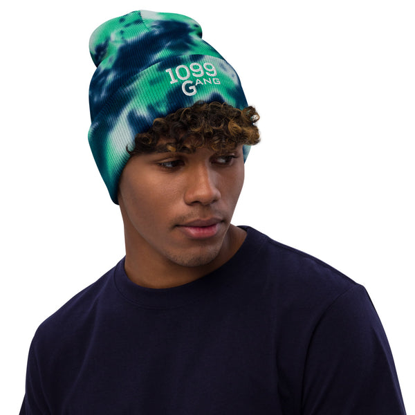 1099Gang Embroidered Tie-dye beanie